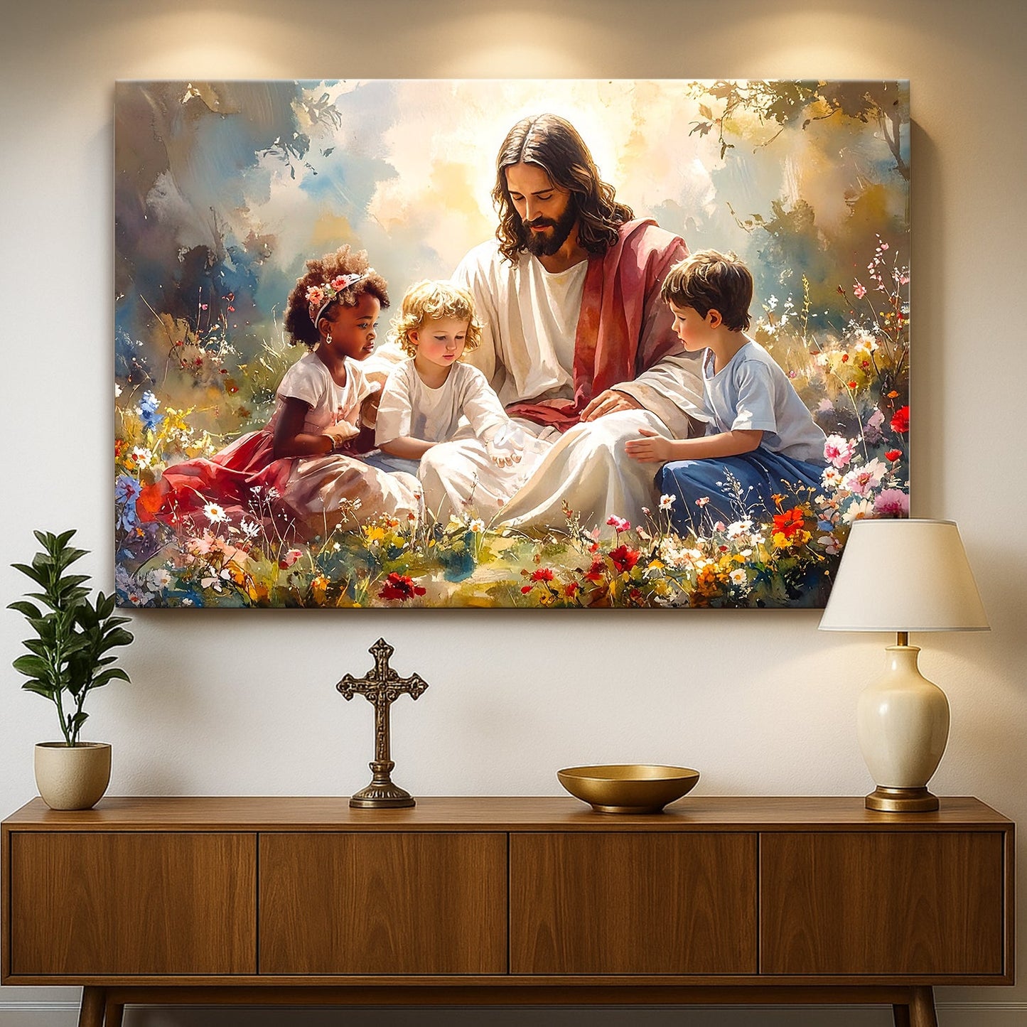 Jesus With Children Faith Wall Art VIII - Tree of Life