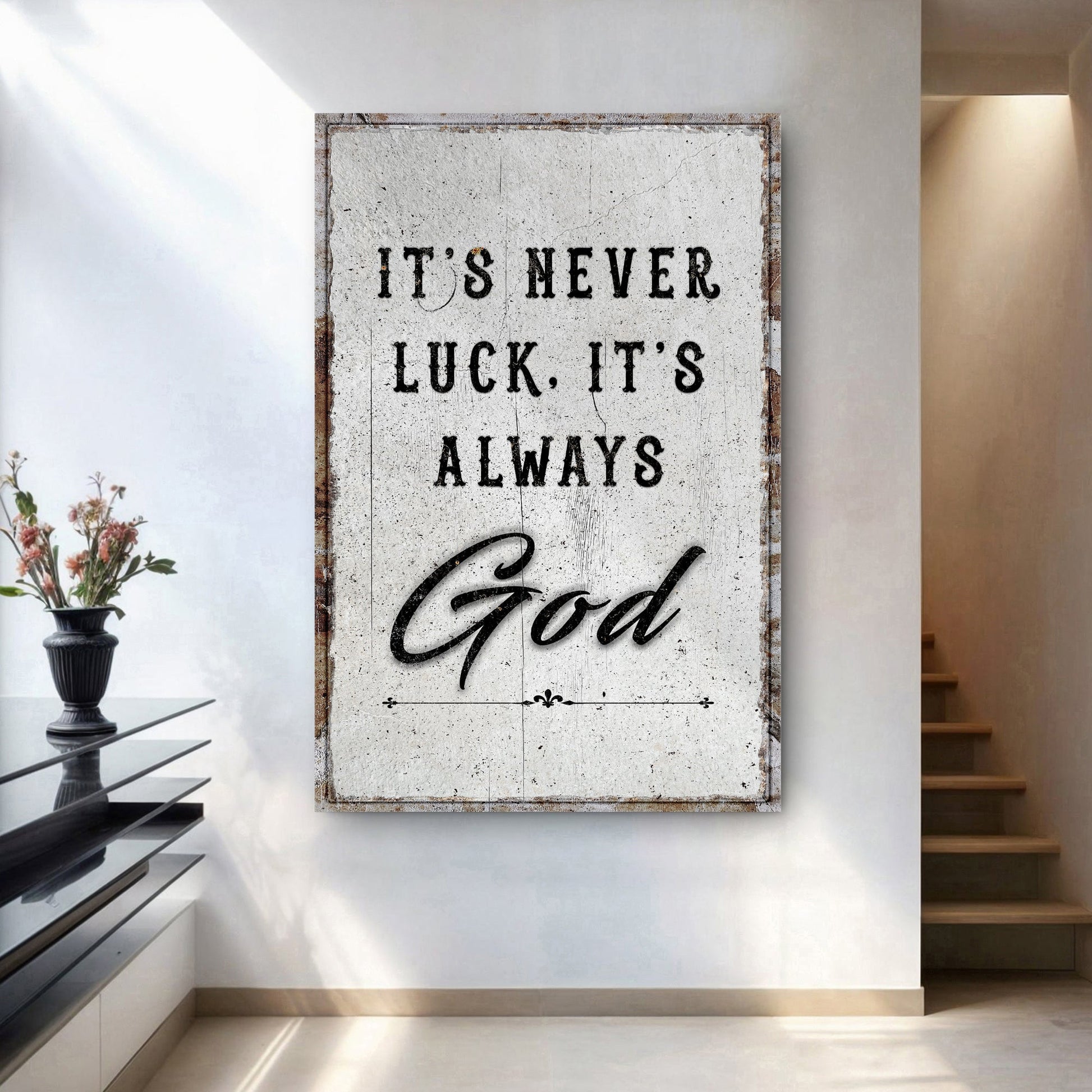 It's Never Luck, It's Always God Faith Wall Art - Tree of Life