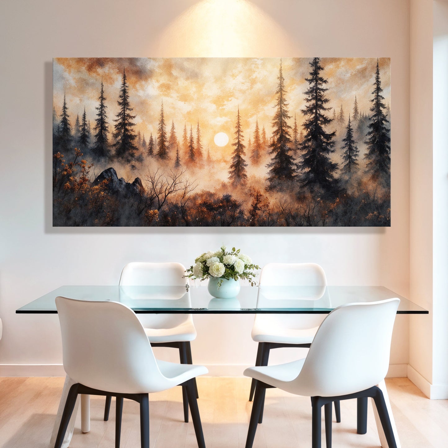 Rustic Forest Sunset Wall Art - Tree of Life