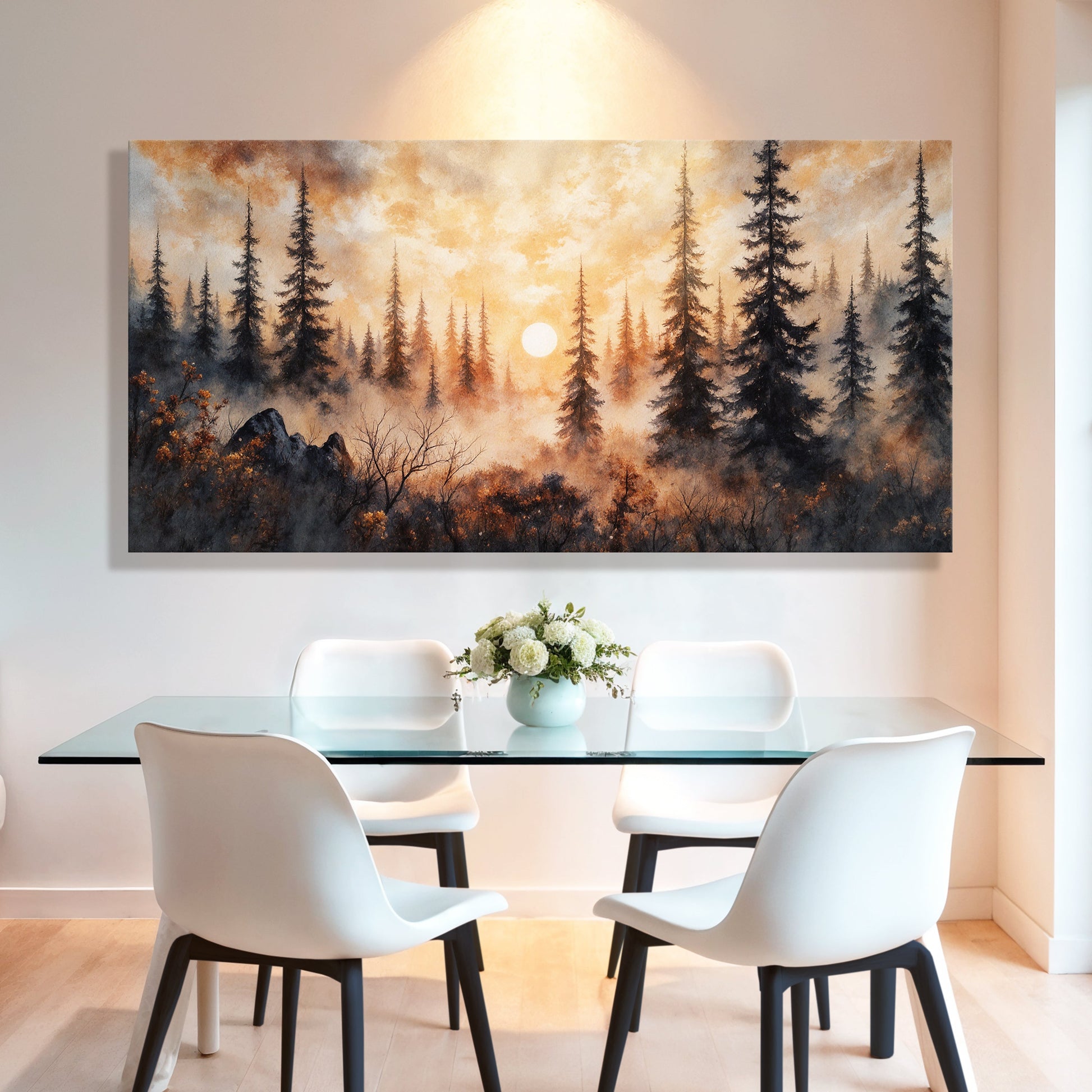 Rustic Forest Sunset Wall Art - Tree of Life