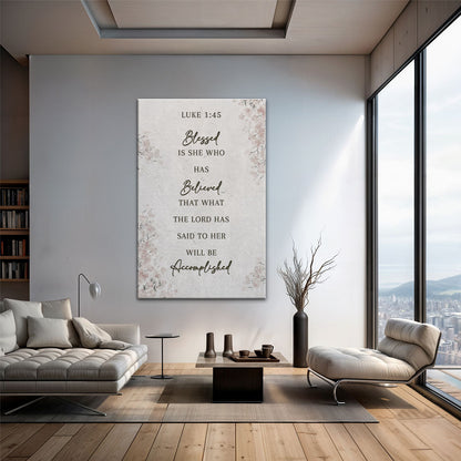 Blessed Is She Who Has Believed - Luke 1:45 Faith Wall Art III - Tree of Life