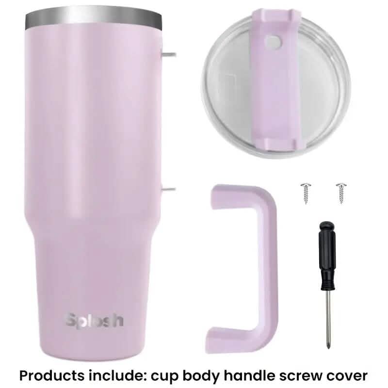 40 Oz Insulated Coffee Tumbler with Handle and Straw - Tree of Life
