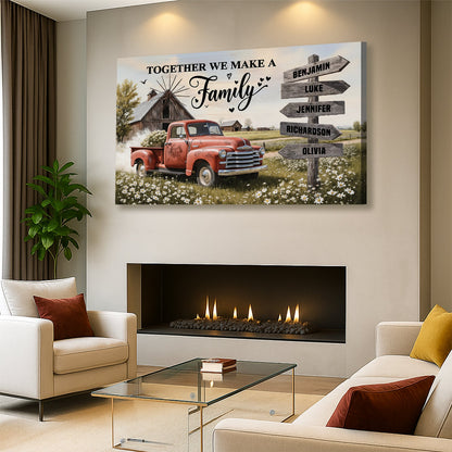 Personalized Family Farmhouse Old Truck Wall Art - Tree of Life