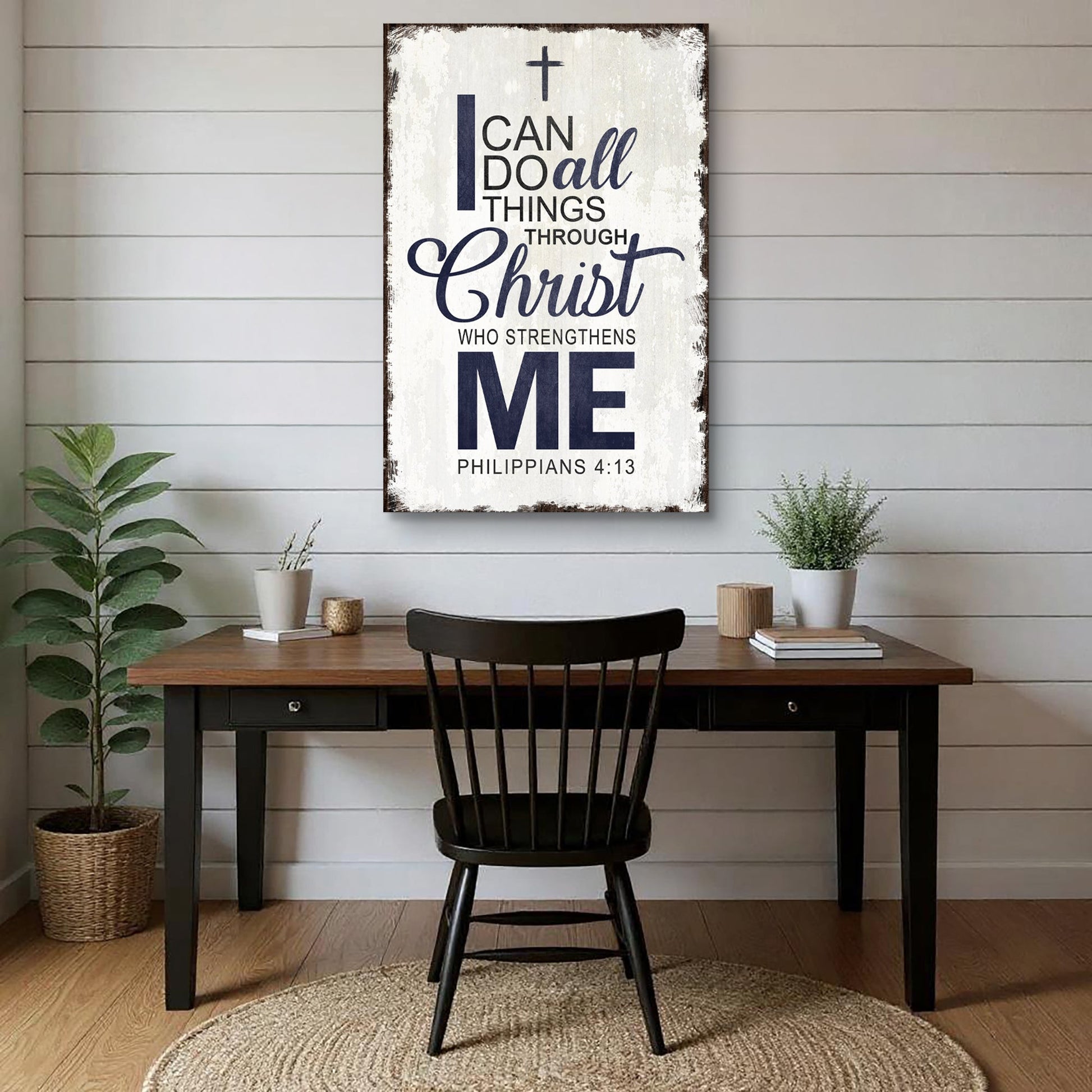 Philippians 4:13 - I Can Do All Things Through Christ Faith Sign II - Tree of Life