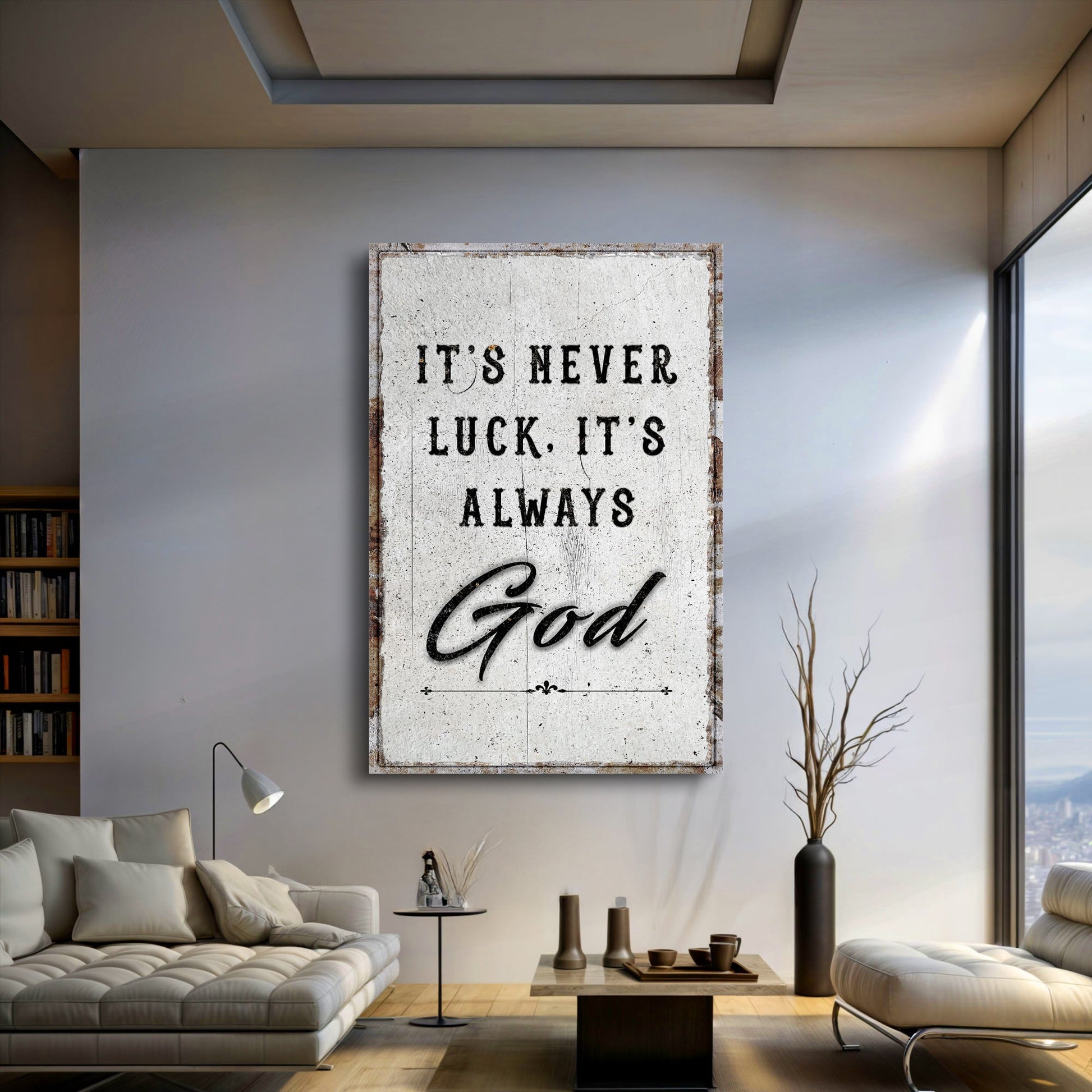 It's Never Luck, It's Always God Faith Wall Art - Tree of Life