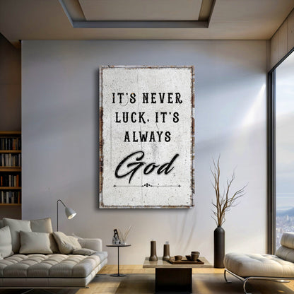 It's Never Luck, It's Always God Faith Wall Art - Tree of Life