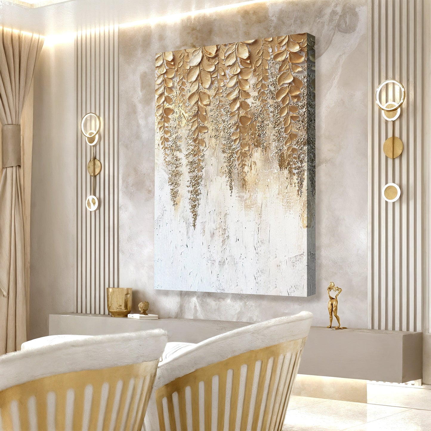 Golden Wisteria Wall Art - Tree of Life