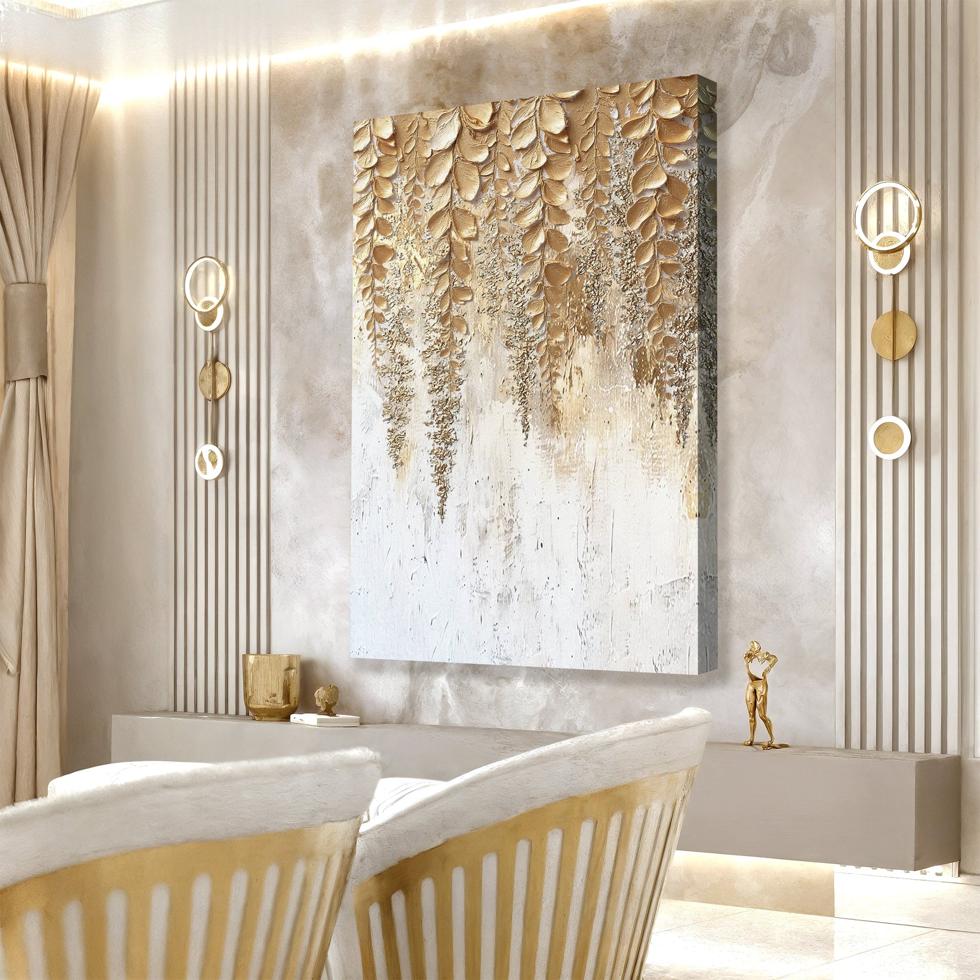 Golden Wisteria Wall Art - Tree of Life