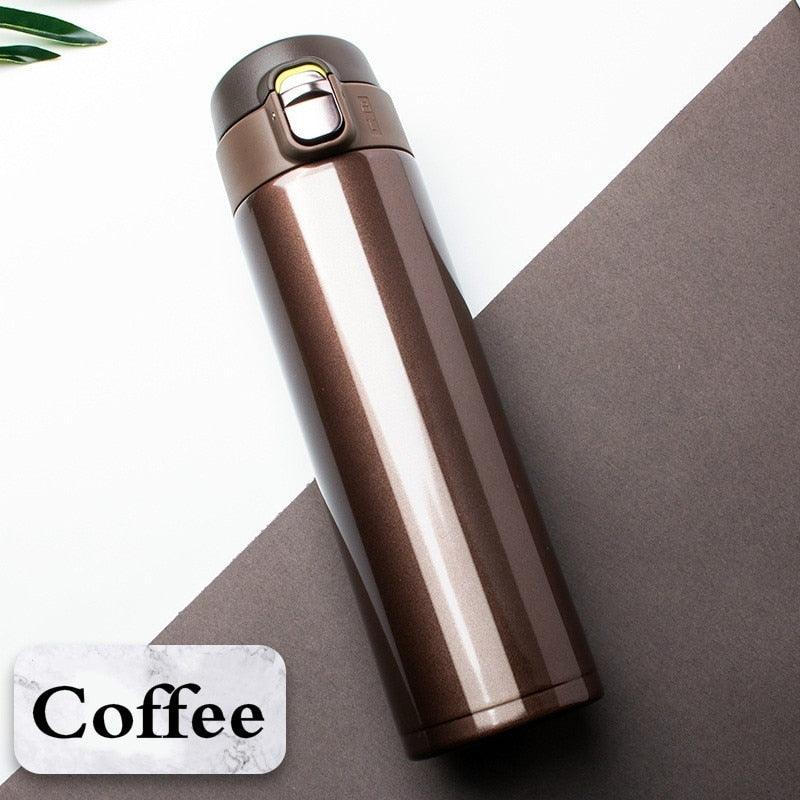 500ML Stainless Steel Bouncing Cover Vacuum Flask Thermos Cup Coffee Tea Milk Bottle vacuum flask 500ml Stainless Steel Water Bottle Leak-Proof Bounce Cover Home Office Water Bottle - Tree of Life