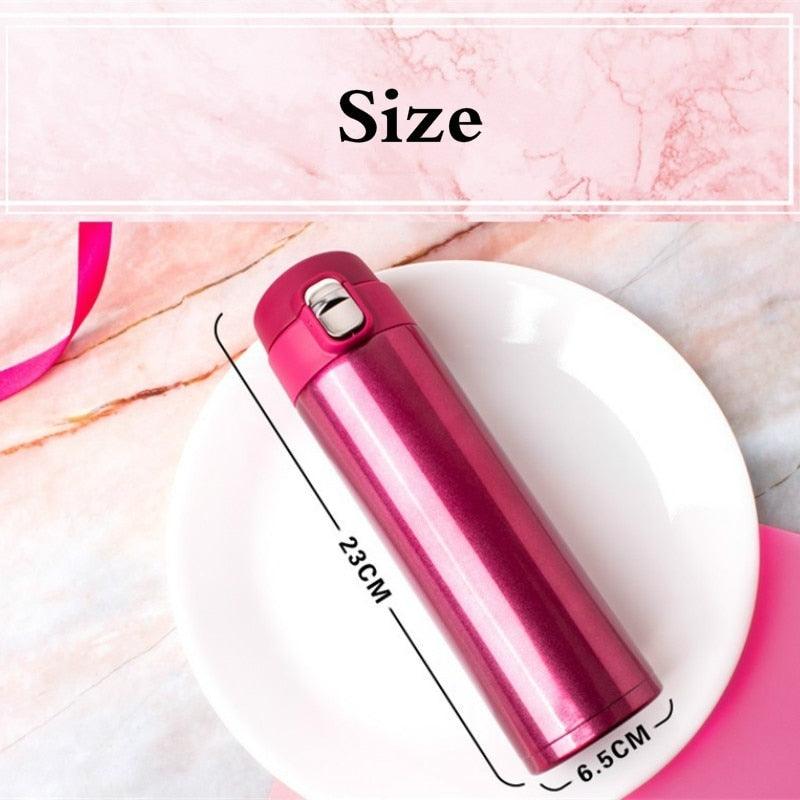 500ML Stainless Steel Bouncing Cover Vacuum Flask Thermos Cup Coffee Tea Milk Bottle vacuum flask 500ml Stainless Steel Water Bottle Leak-Proof Bounce Cover Home Office Water Bottle - Tree of Life