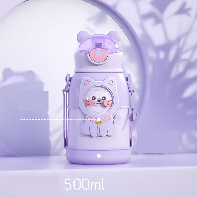 500ml Stainless Steel Thermal Water Bottle for Children Cute Cartoon Thermos Mug with Straw Leak-Proof Insulated Cup Drinkware Water Bottle for Girls Cute Water Bottles with Straw Portable Leakproof Bear Water Bottle with Adjustable Strap - Tree of Life