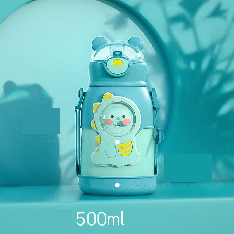 500ml Stainless Steel Thermal Water Bottle for Children Cute Cartoon Thermos Mug with Straw Leak-Proof Insulated Cup Drinkware Water Bottle for Girls Cute Water Bottles with Straw Portable Leakproof Bear Water Bottle with Adjustable Strap - Tree of Life
