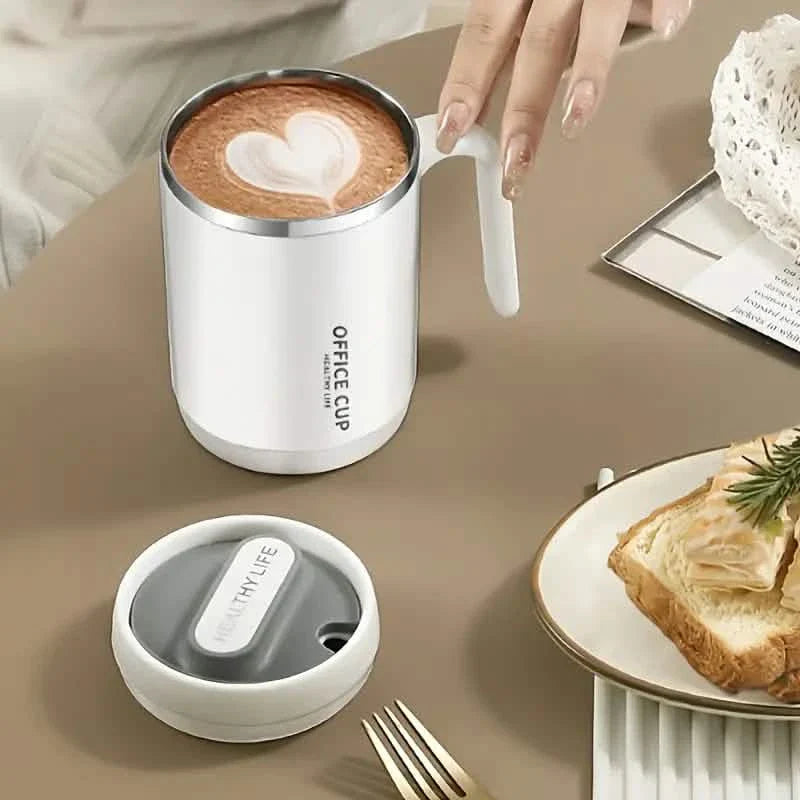 500ml Water Cup with Cover Sealing Silicone Ring Double-layer Leak-proof Drink Water Handle Stainless Coffee Insulated Cup - Tree of Life