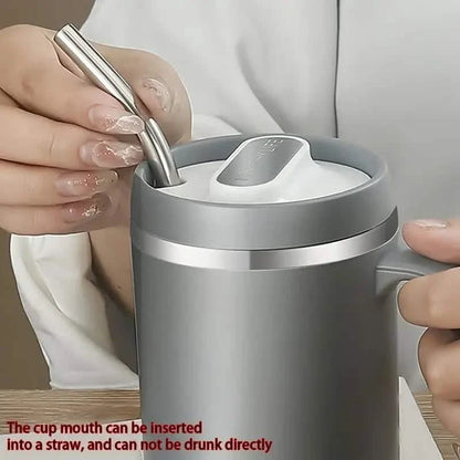 500ml Water Cup with Cover Sealing Silicone Ring Double-layer Leak-proof Drink Water Handle Stainless Coffee Insulated Cup - Tree of Life