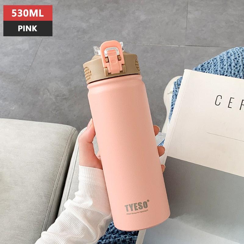 530ml/750ml Thermos Mug with Straw Stainless Steel Thermal Insulation Straight Cup Thermal Water Bottle Thermos Water Bottle - Tree of Life