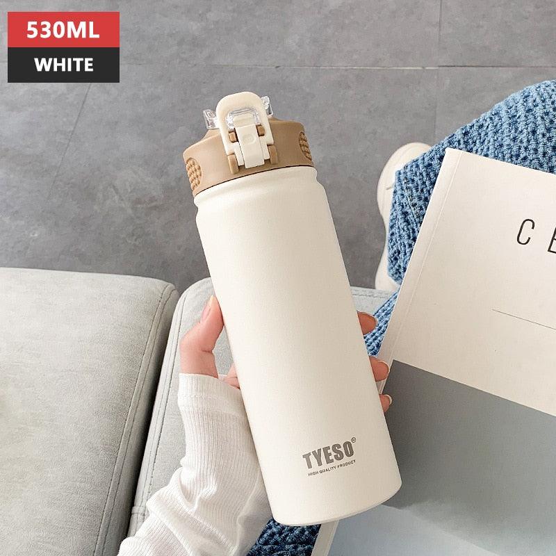 530ml/750ml Thermos Mug with Straw Stainless Steel Thermal Insulation Straight Cup Thermal Water Bottle Thermos Water Bottle - Tree of Life
