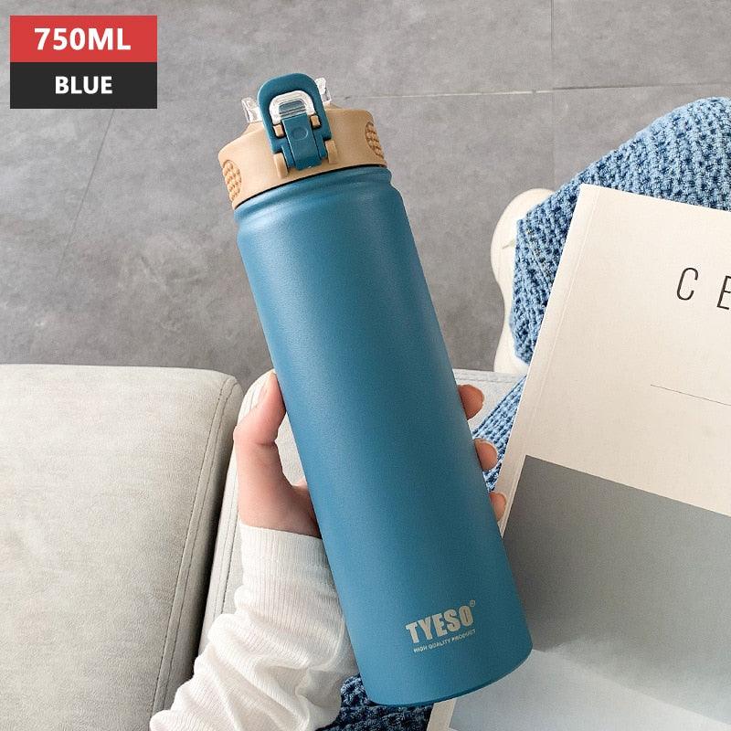 530ml/750ml Thermos Mug with Straw Stainless Steel Thermal Insulation Straight Cup Thermal Water Bottle Thermos Water Bottle - Tree of Life