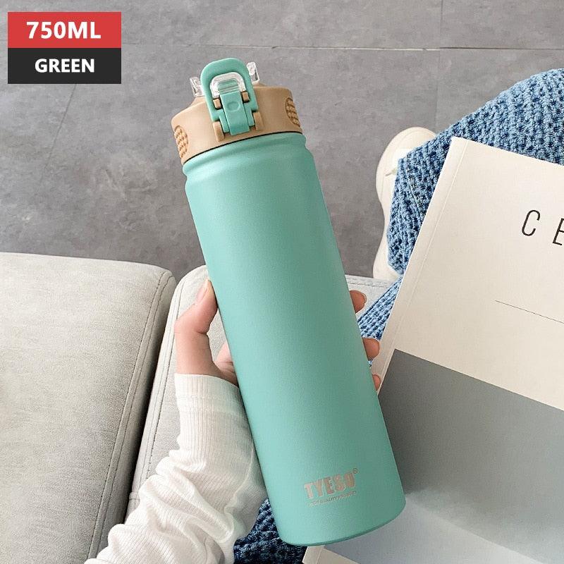 530ml/750ml Thermos Mug with Straw Stainless Steel Thermal Insulation Straight Cup Thermal Water Bottle Thermos Water Bottle - Tree of Life