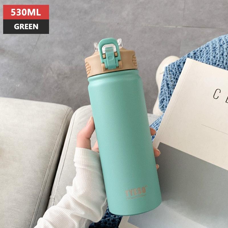 530ml/750ml Thermos Mug with Straw Stainless Steel Thermal Insulation Straight Cup Thermal Water Bottle Thermos Water Bottle - Tree of Life