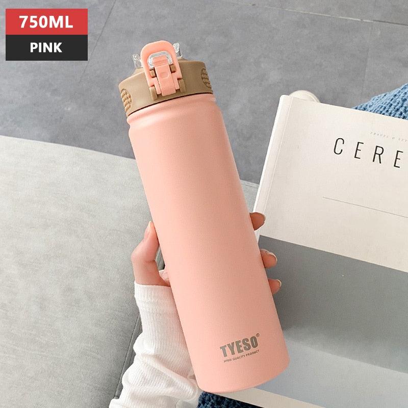 530ml/750ml Thermos Mug with Straw Stainless Steel Thermal Insulation Straight Cup Thermal Water Bottle Thermos Water Bottle - Tree of Life