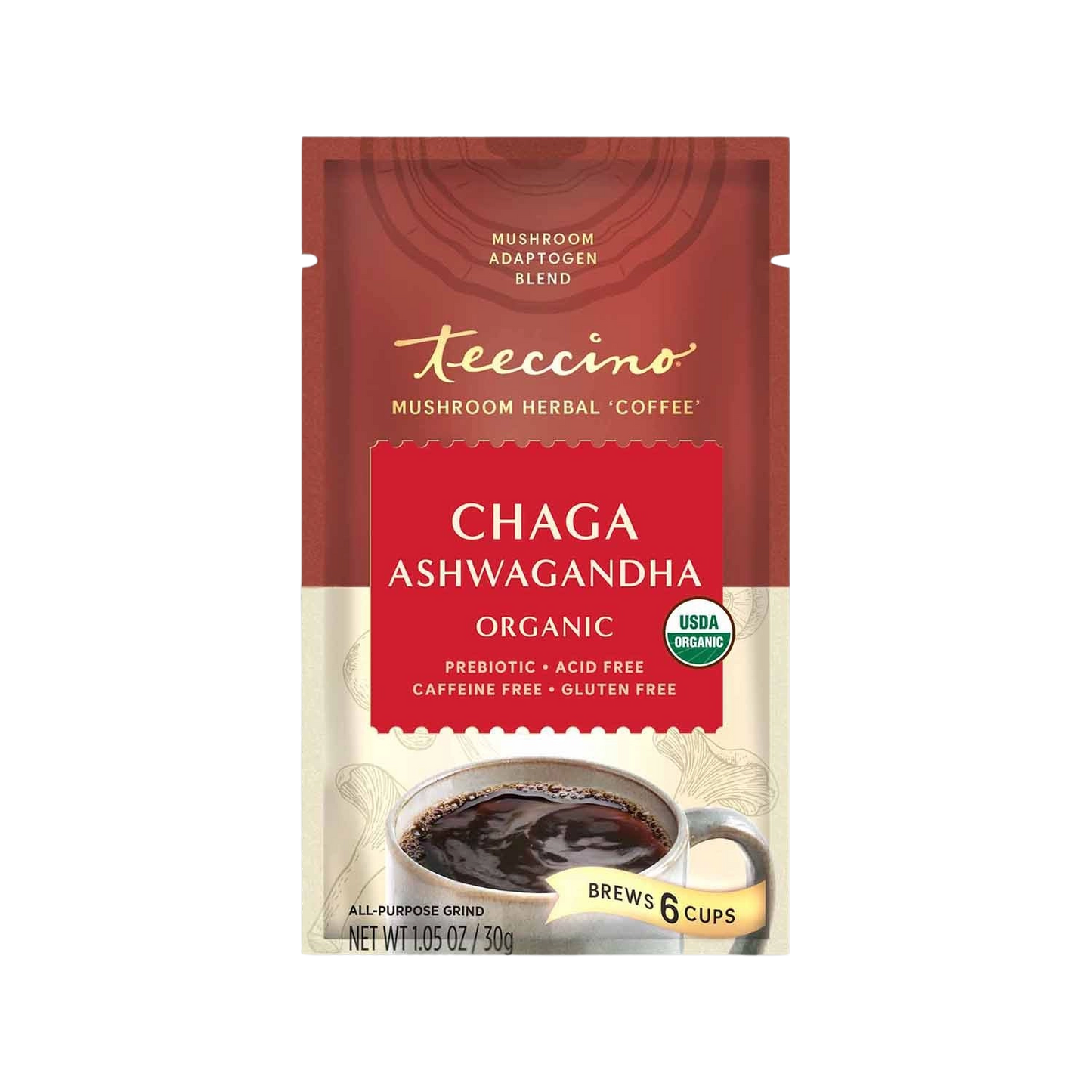 Chaga Ashwagandha Butterscotch Cream Mushroom Herbal Coffee - Tree of Life
