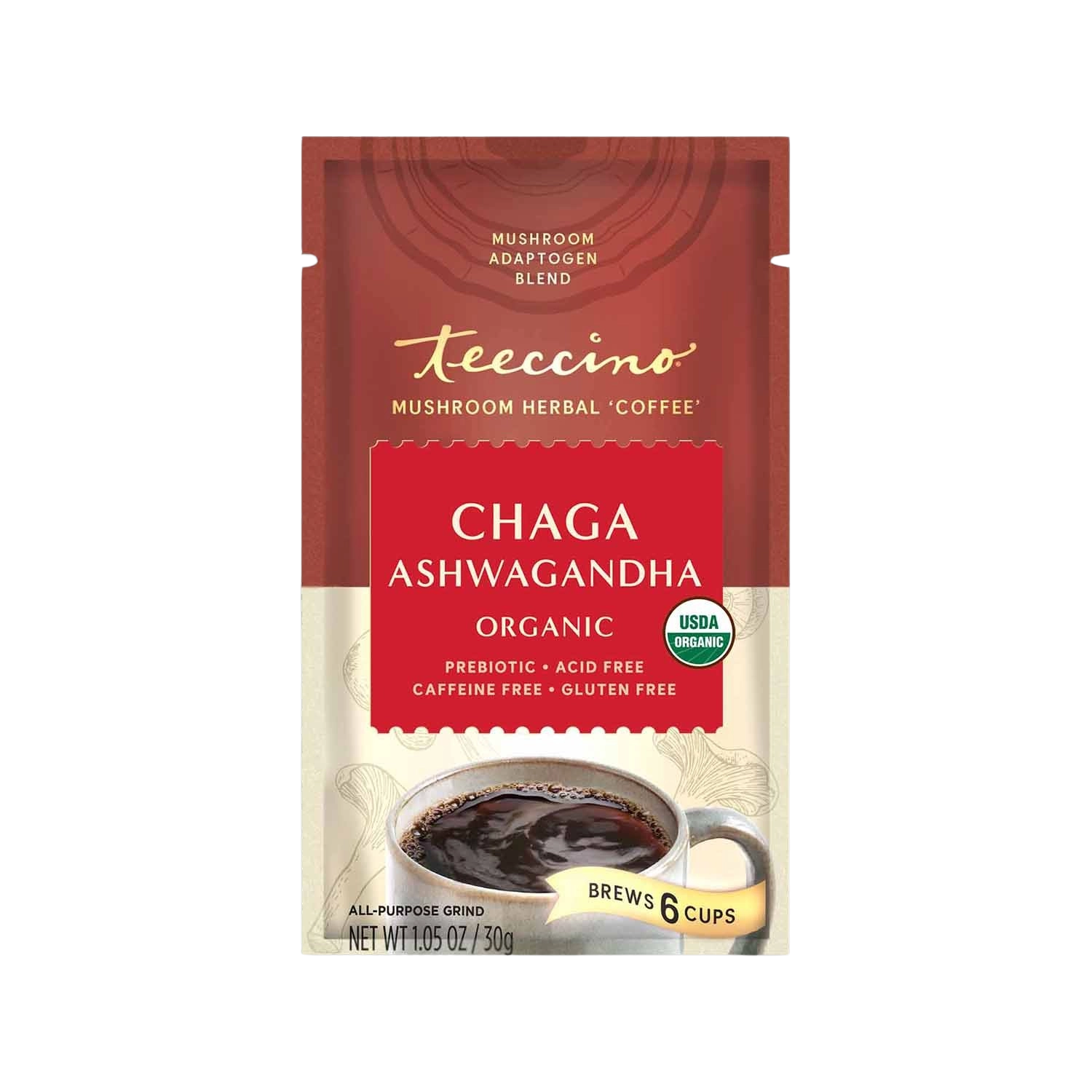 Chaga Ashwagandha Butterscotch Cream Mushroom Herbal Coffee - Tree of Life