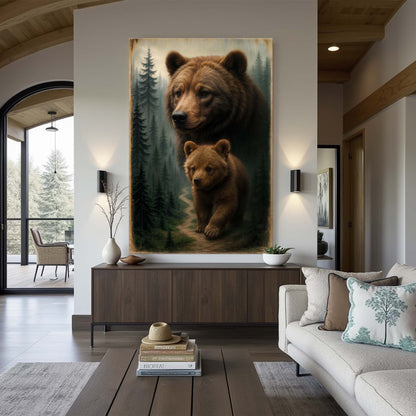 Path of the Wild Kin Bear and Cub Wall Art - Tree of Life