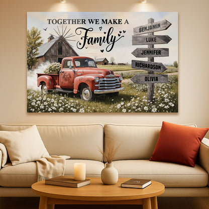 Personalized Family Farmhouse Old Truck Wall Art - Tree of Life