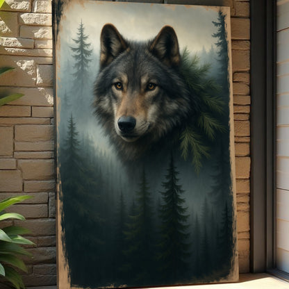 Wolf Double Exposure Wall Art V - Tree of Life