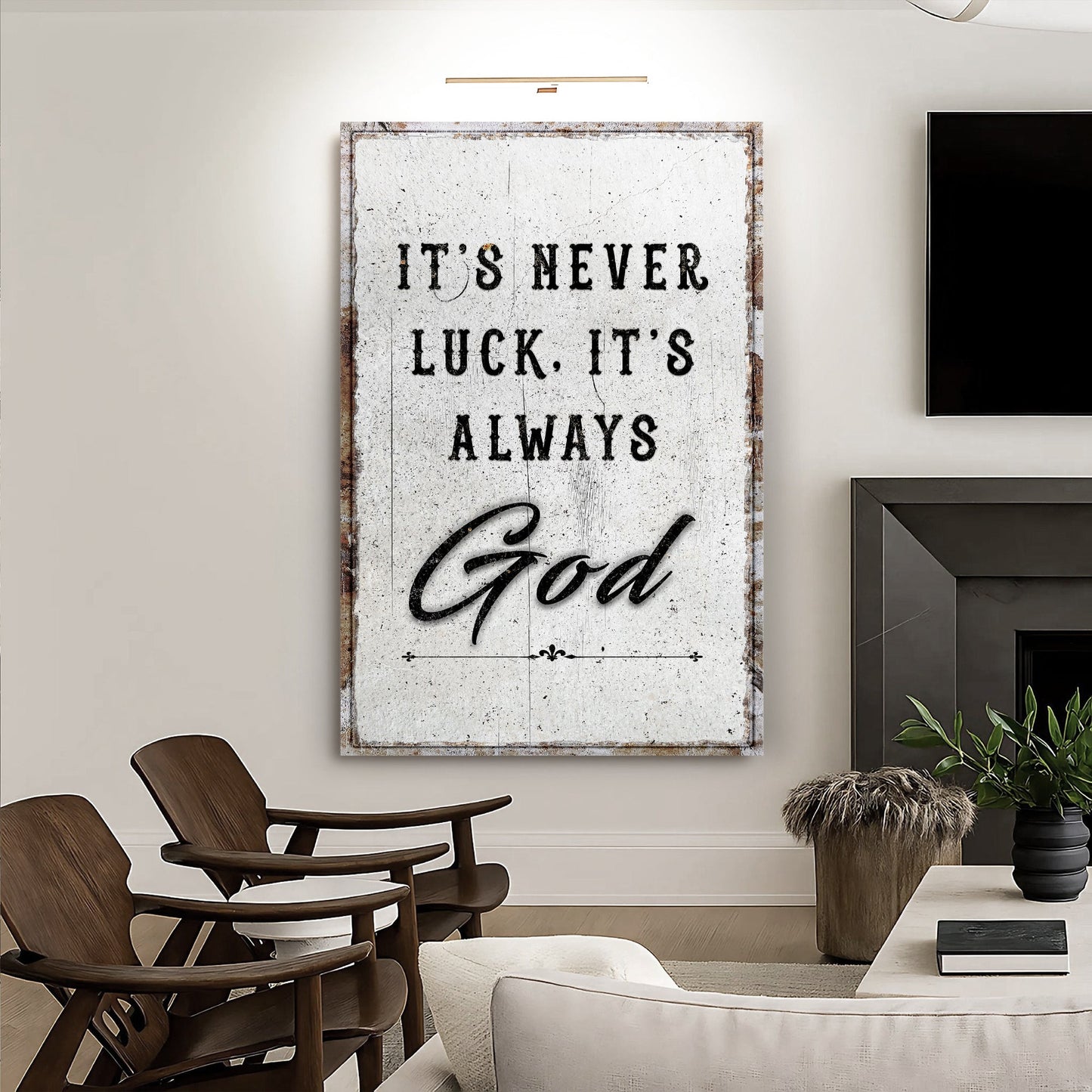 It's Never Luck, It's Always God Faith Wall Art - Tree of Life