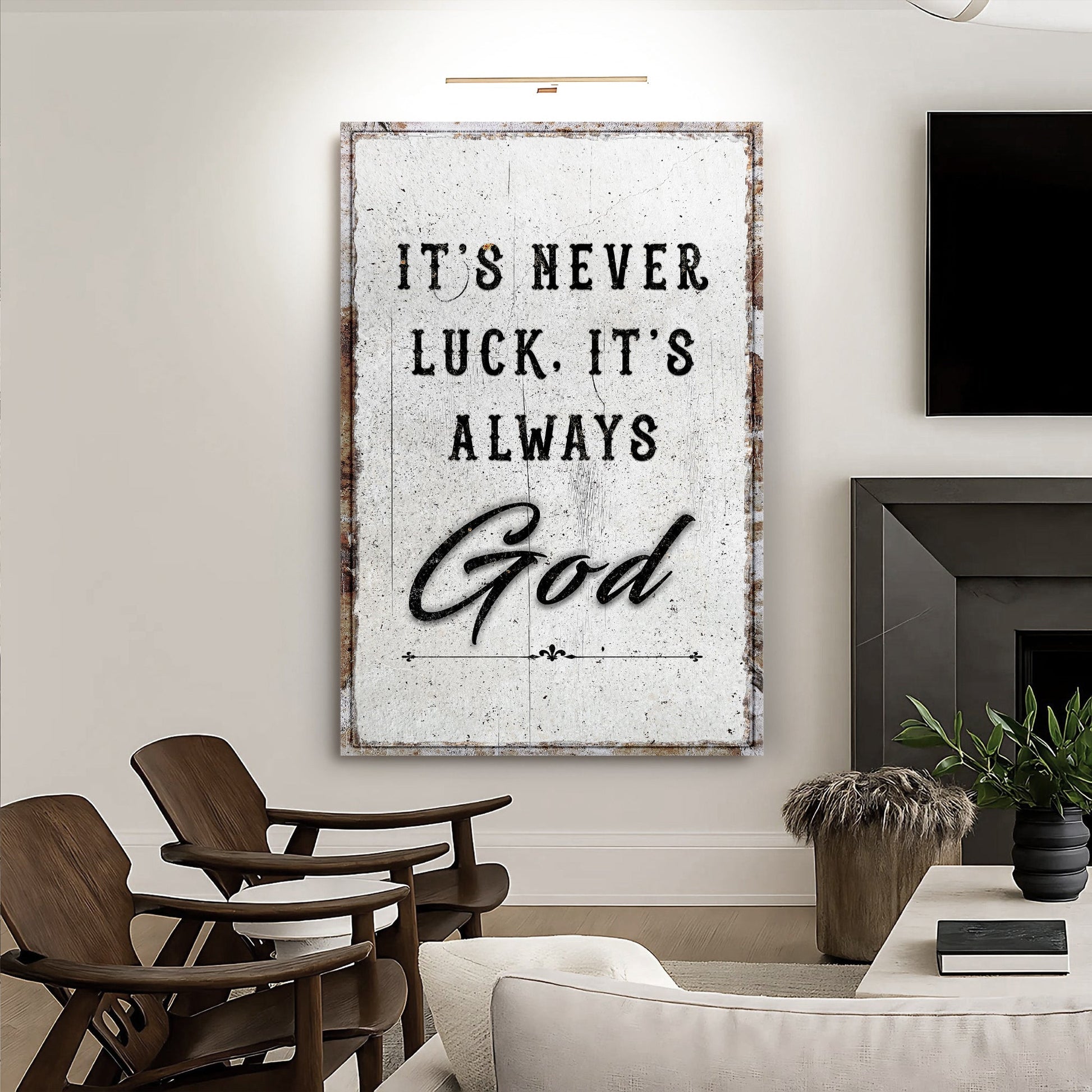 It's Never Luck, It's Always God Faith Wall Art - Tree of Life