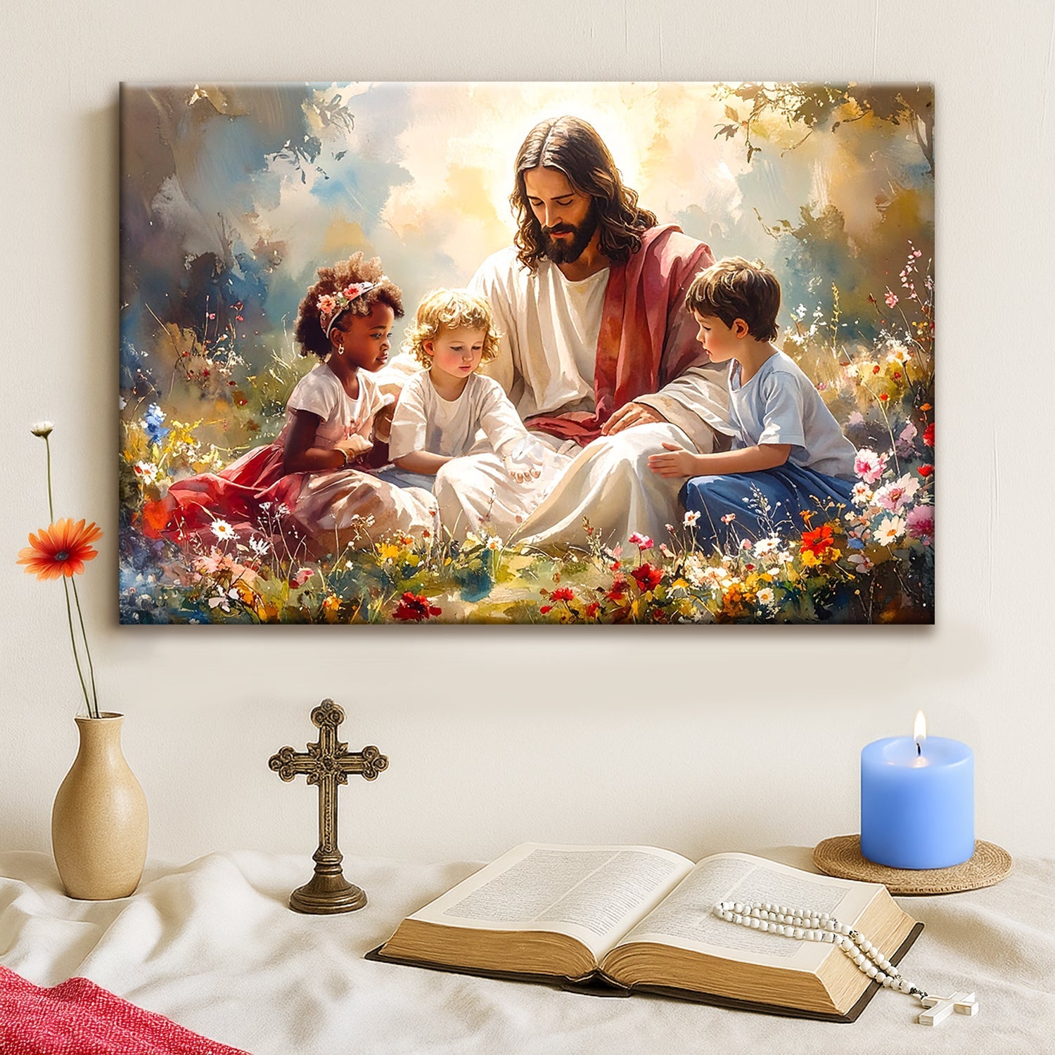 Jesus With Children Faith Wall Art VIII - Tree of Life