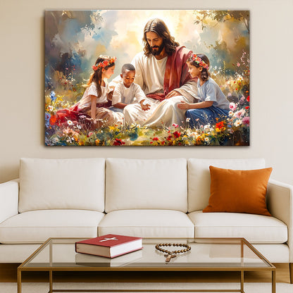 Jesus With Children Faith Wall Art IX - Tree of Life