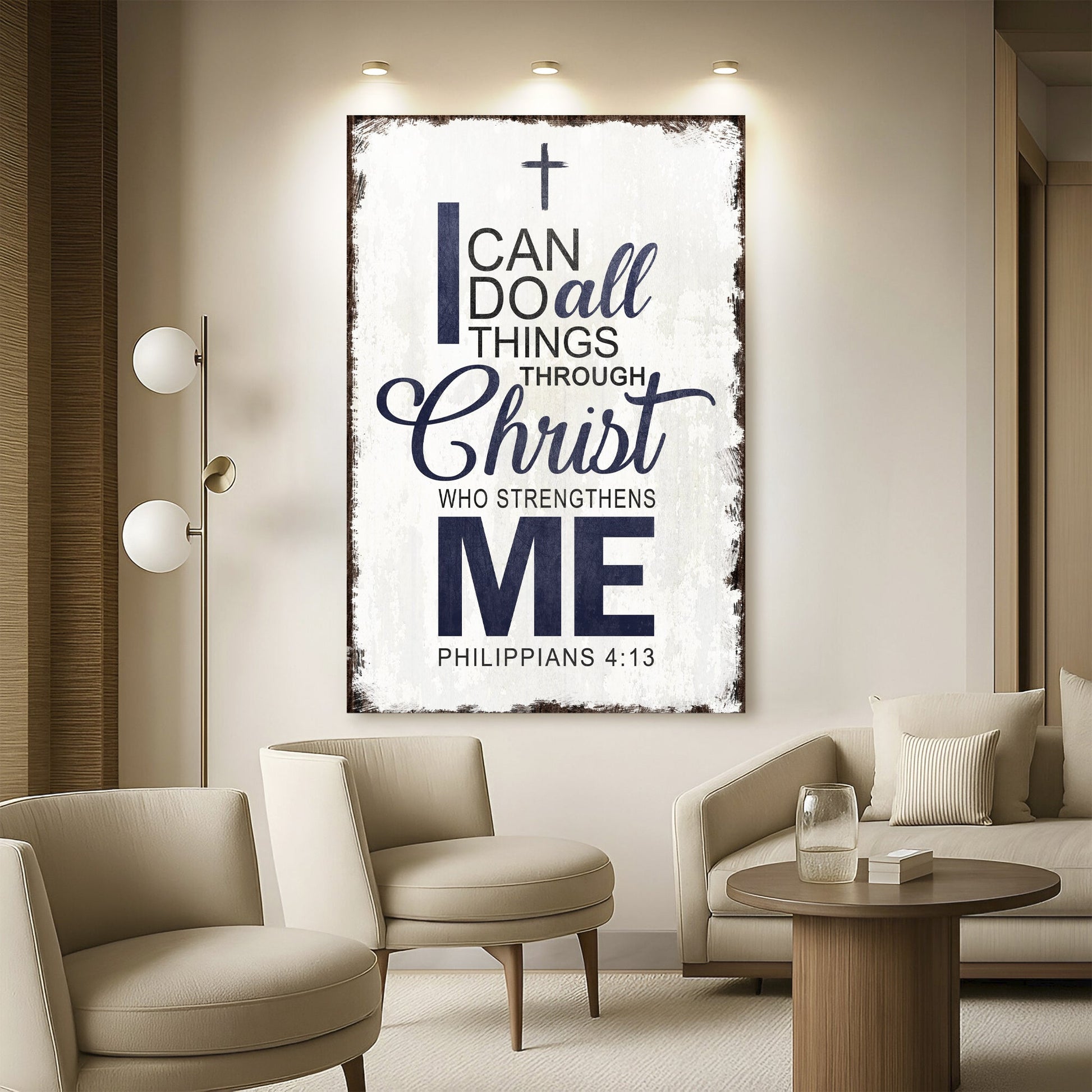 Philippians 4:13 - I Can Do All Things Through Christ Faith Sign II - Tree of Life