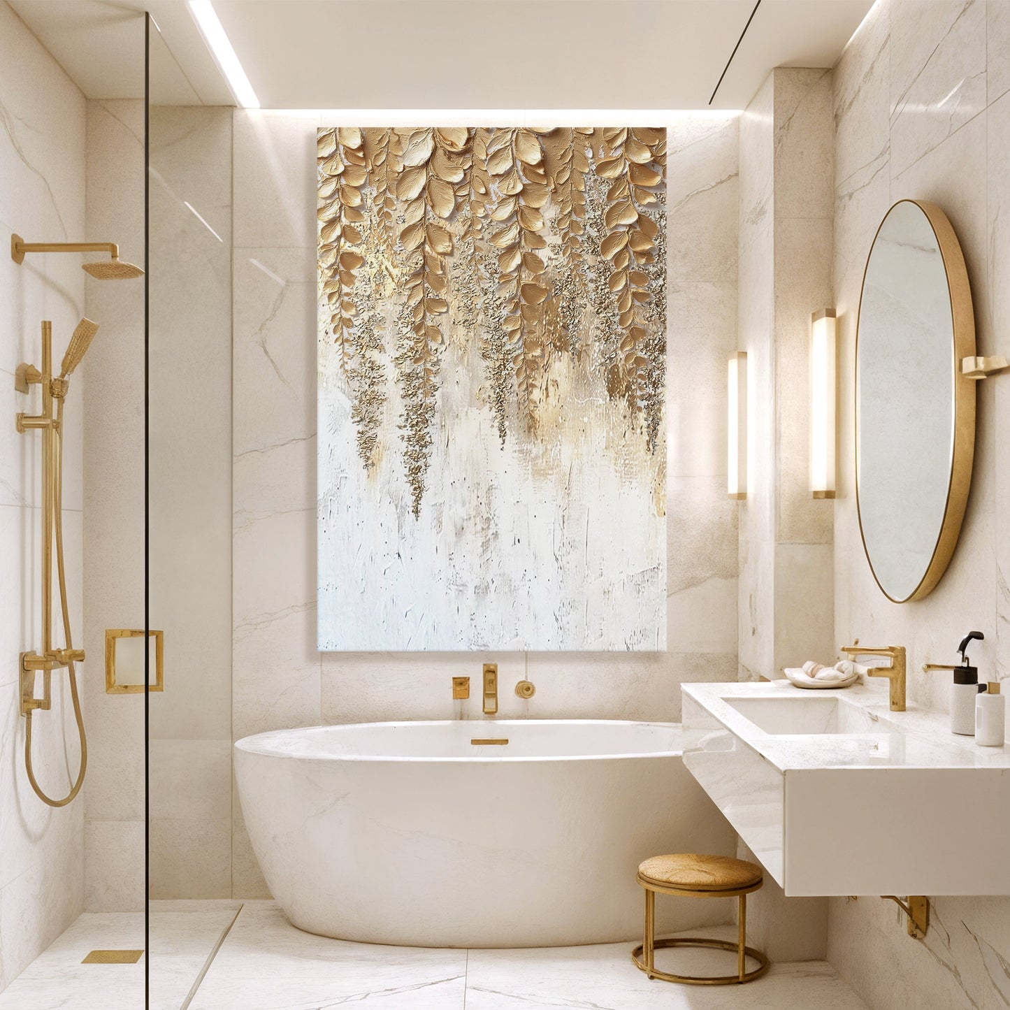 Golden Wisteria Wall Art - Tree of Life