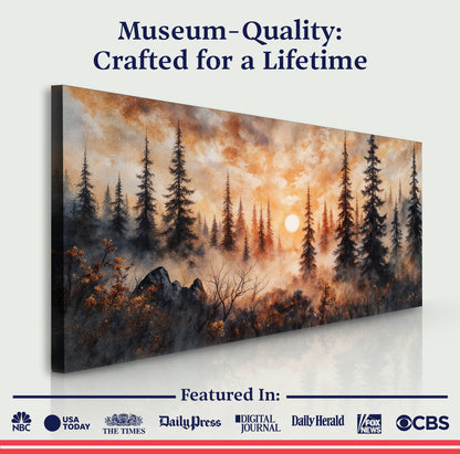 Rustic Forest Sunset Wall Art - Tree of Life