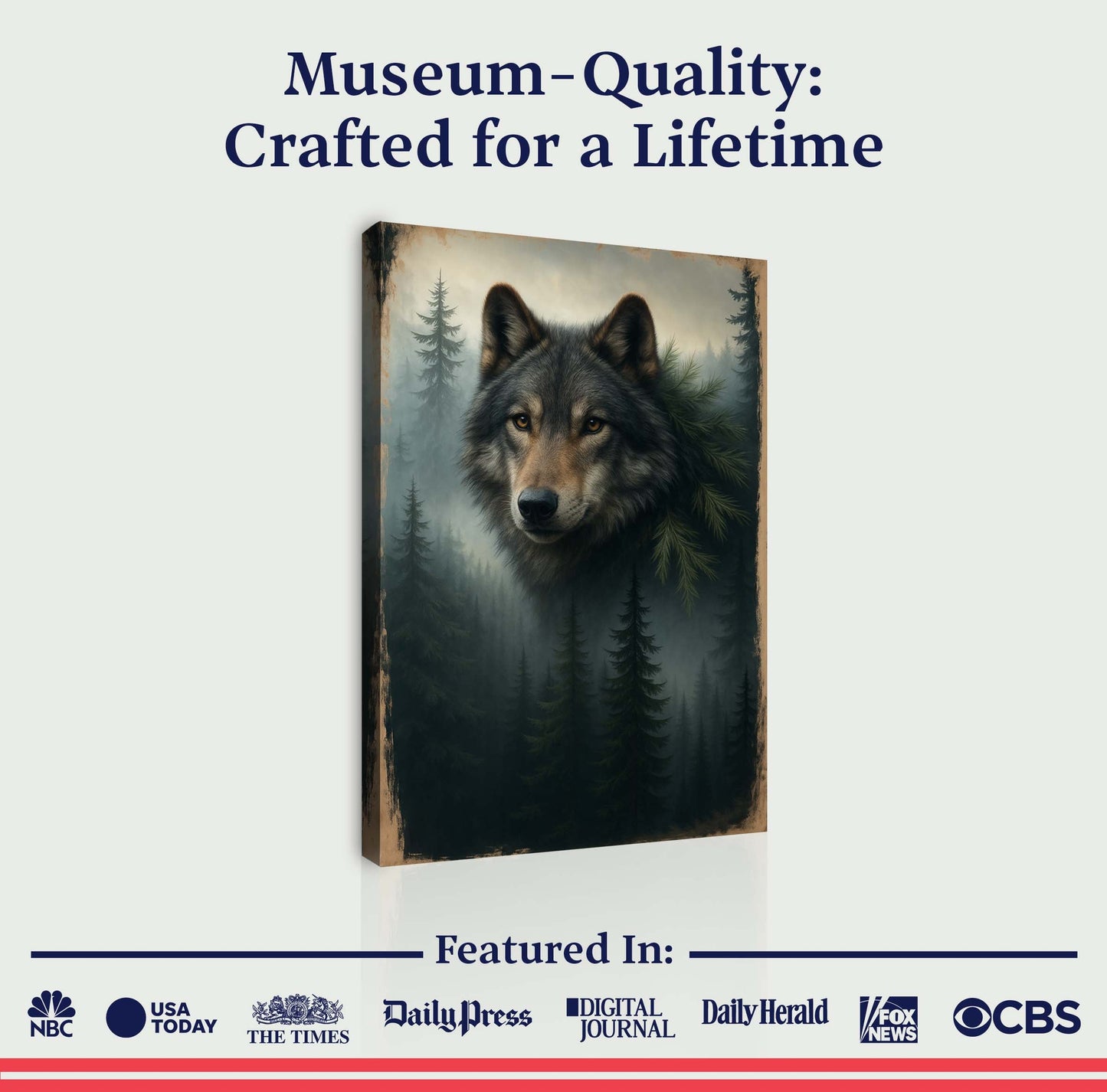 Wolf Double Exposure Wall Art V - Tree of Life
