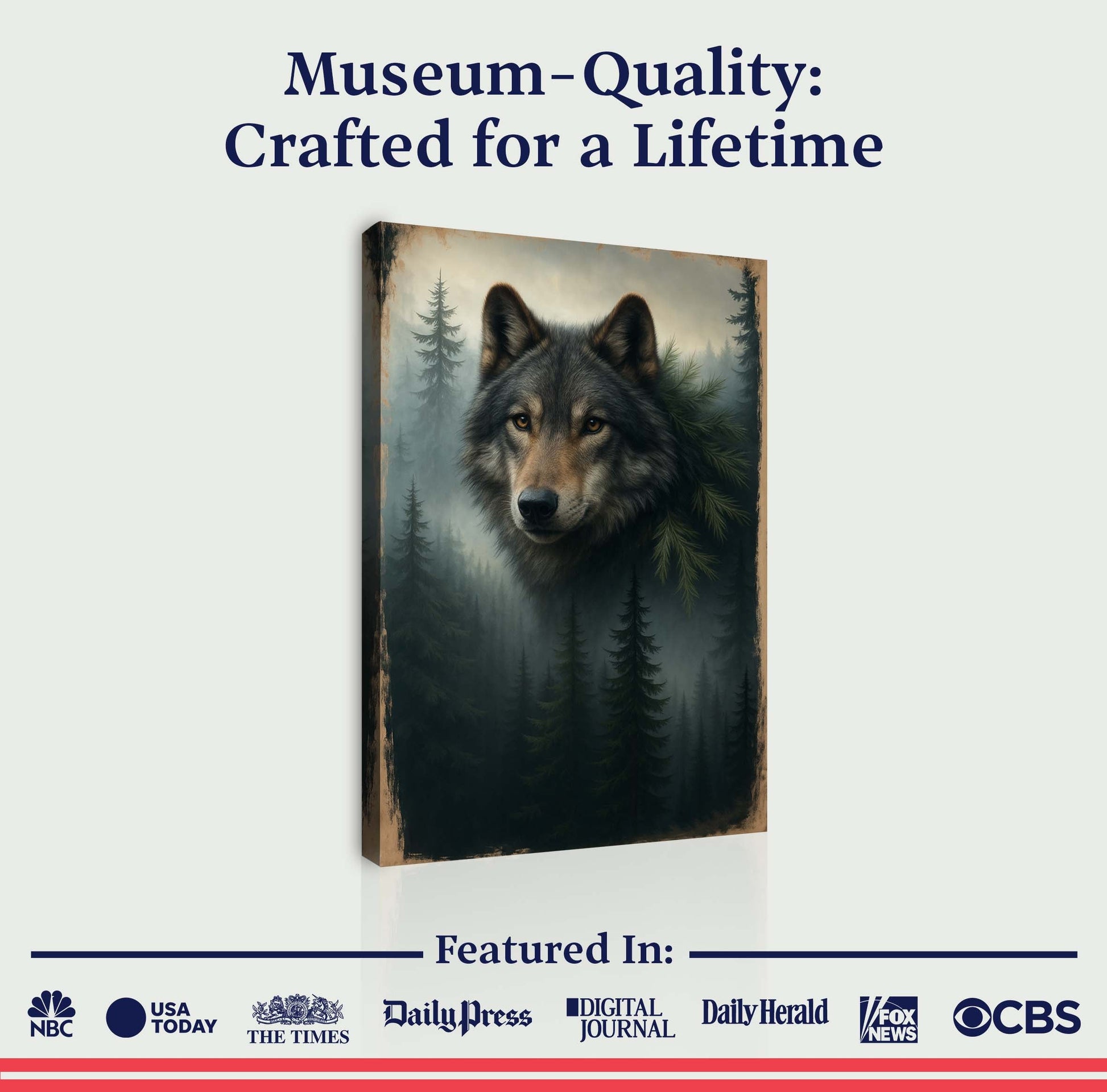 Wolf Double Exposure Wall Art V - Tree of Life