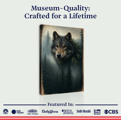 Wolf Double Exposure Wall Art V - Tree of Life