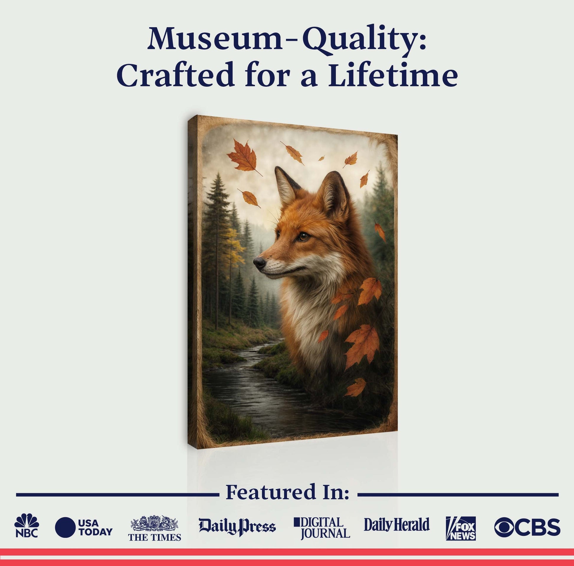 Autumn Fox Double Exposure Wall Art - Tree of Life