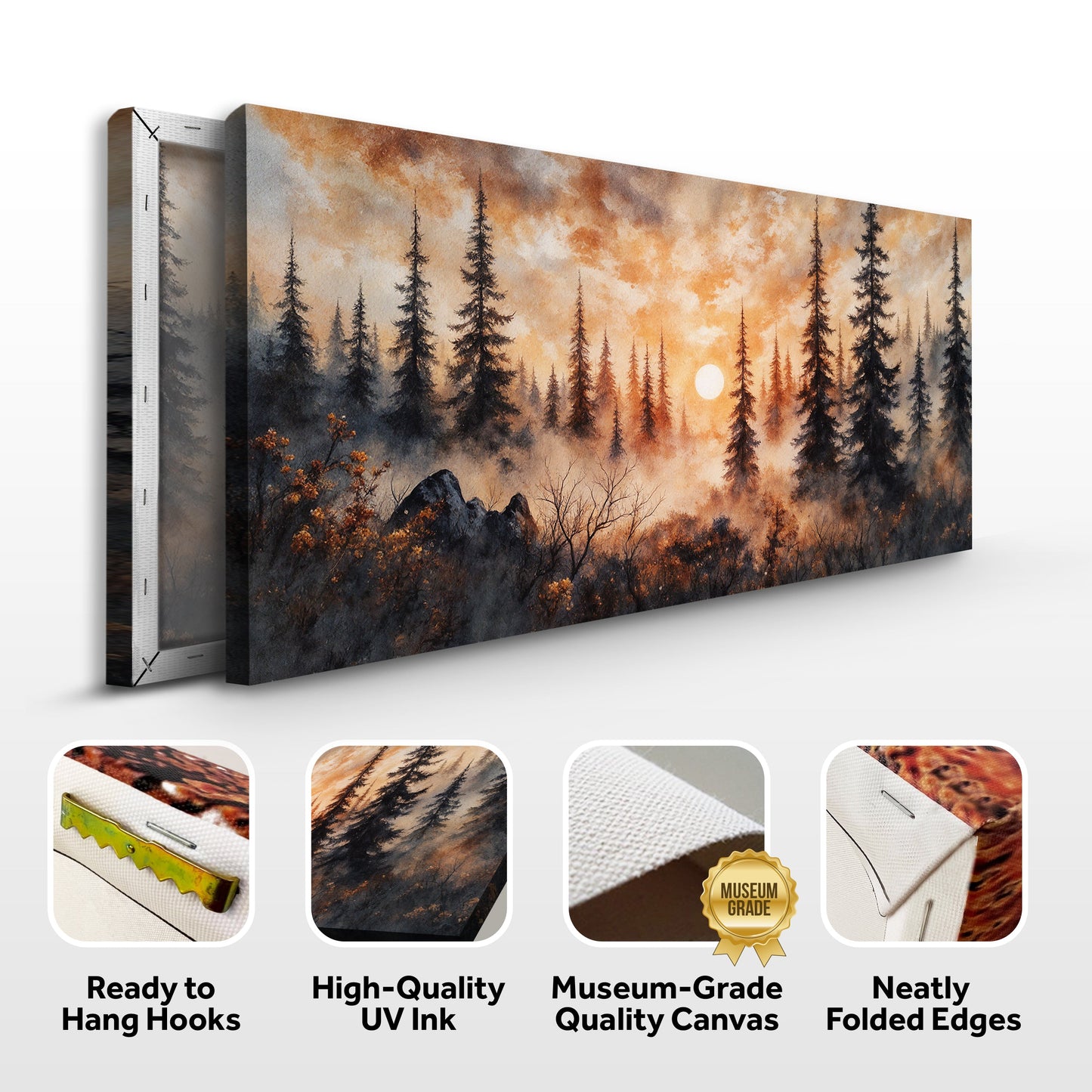 Rustic Forest Sunset Wall Art - Tree of Life