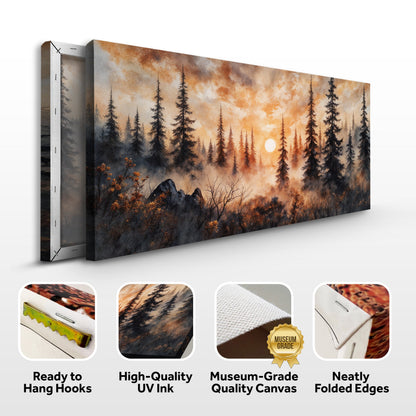 Rustic Forest Sunset Wall Art - Tree of Life