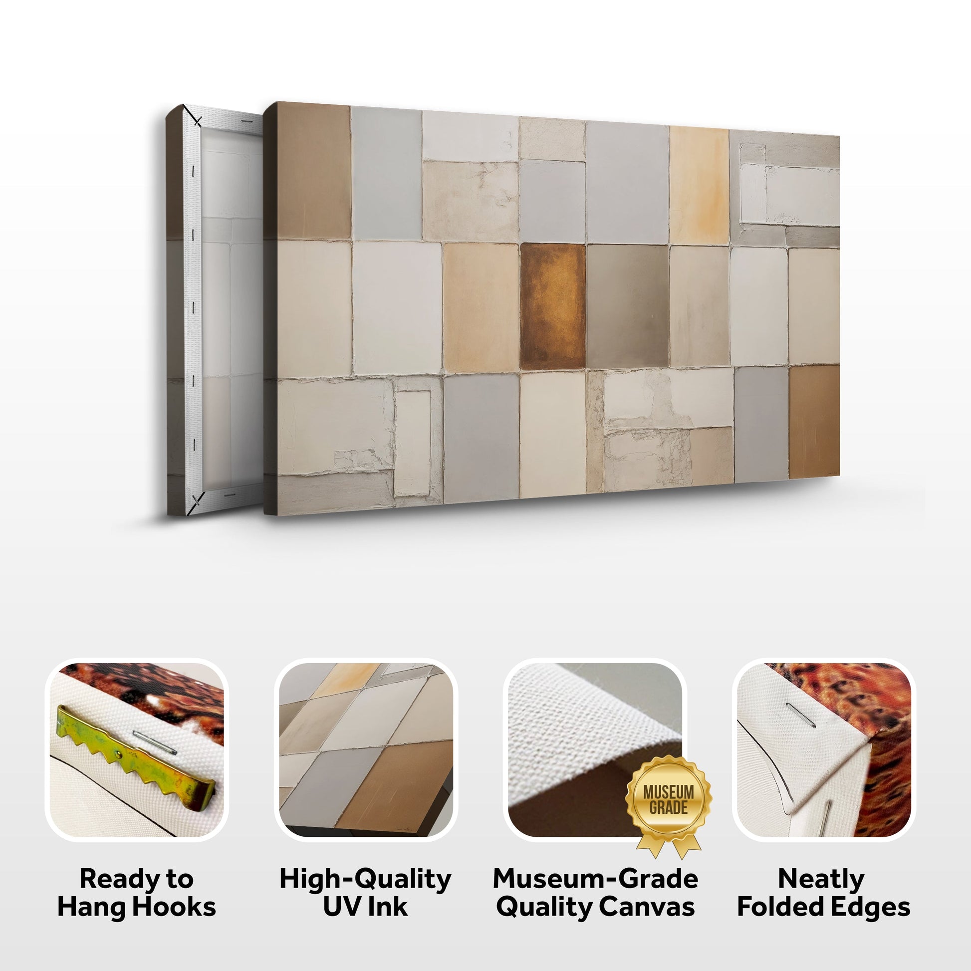 Earth Tones Patchwork Geometric Wall Art - Tree of Life