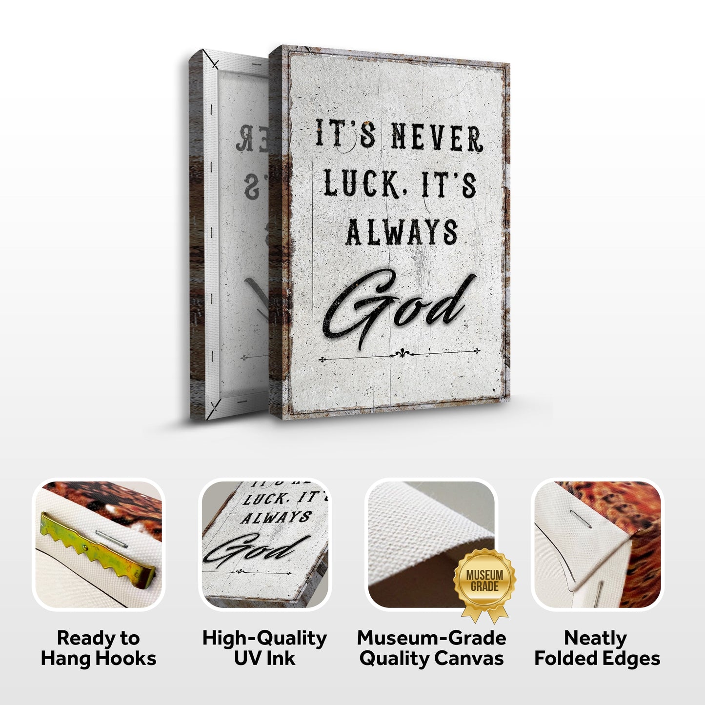 It's Never Luck, It's Always God Faith Wall Art - Tree of Life