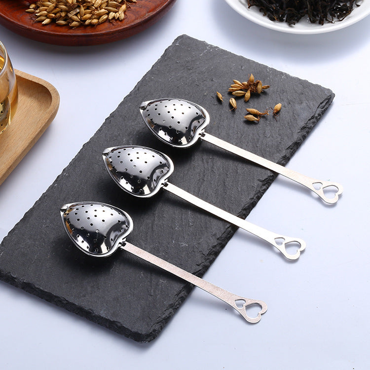 Stainless Steel Tea Filter With Chain Metal Herb Spice Strainer Spoon Heart Shaped Tea Infuser Seasoning Ball Teaware - Tree of Life