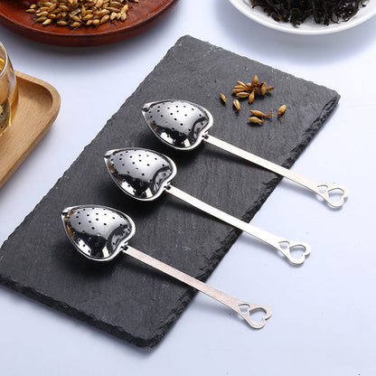 Stainless Steel Tea Filter With Chain Metal Herb Spice Strainer Spoon Heart Shaped Tea Infuser Seasoning Ball Teaware - Tree of Life