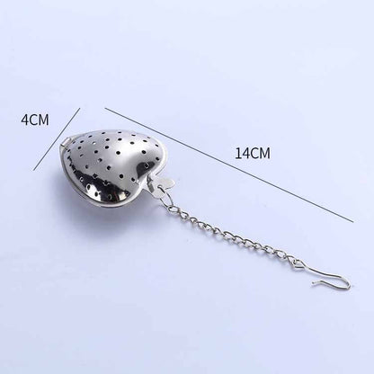 Stainless Steel Tea Filter With Chain Metal Herb Spice Strainer Spoon Heart Shaped Tea Infuser Seasoning Ball Teaware - Tree of Life