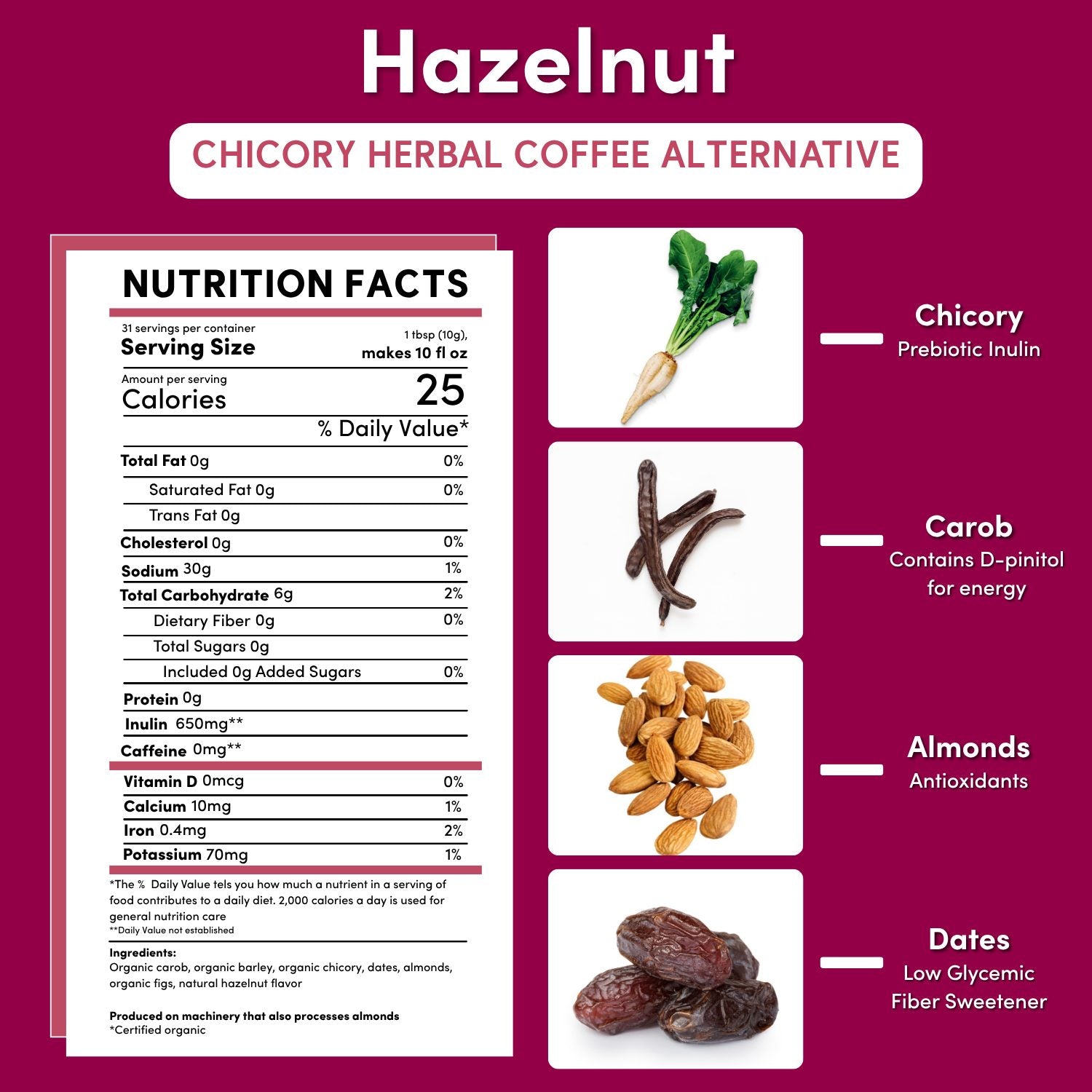 Hazelnut Chicory Herbal Coffee - Tree of Life