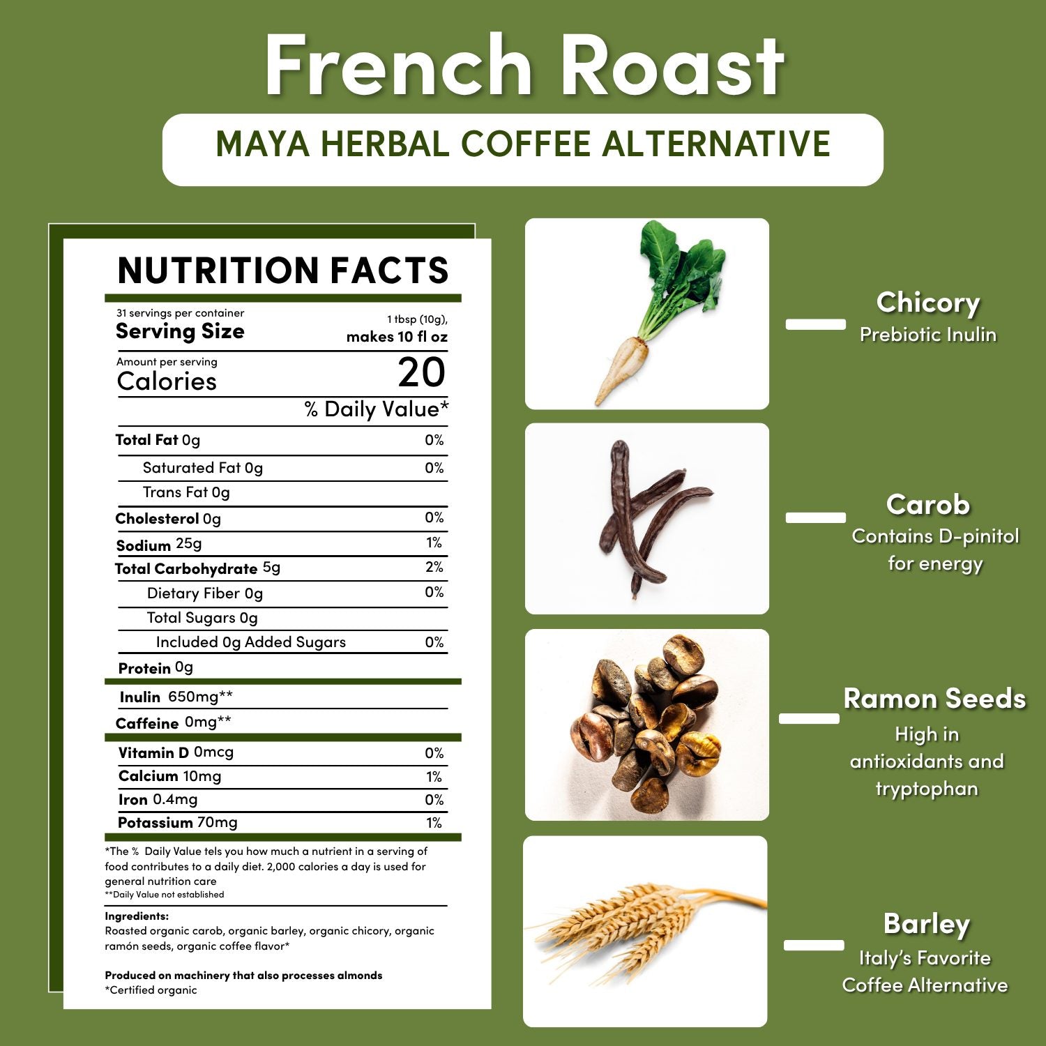 French Roast Chicory Herbal Coffee - Tree of Life