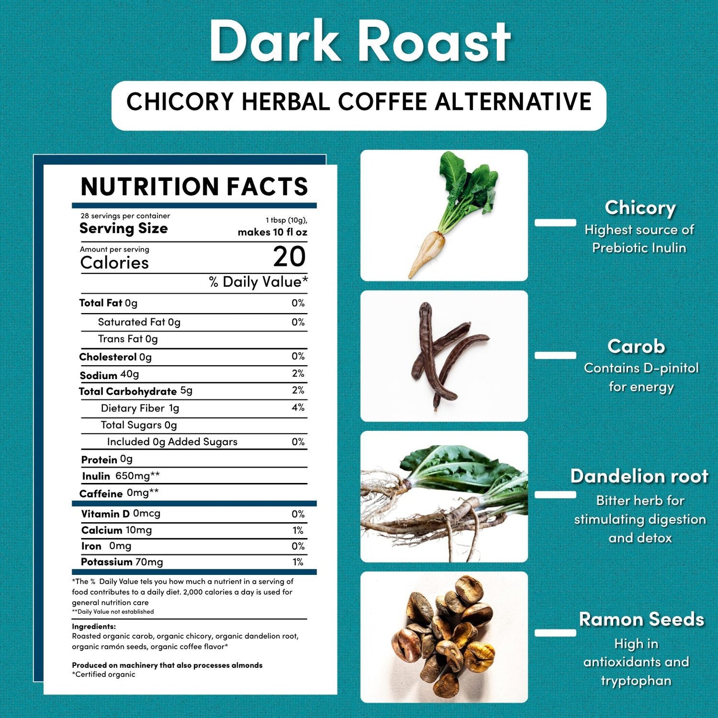 Dandelion Dark Roast Herbal Coffee - Tree of Life